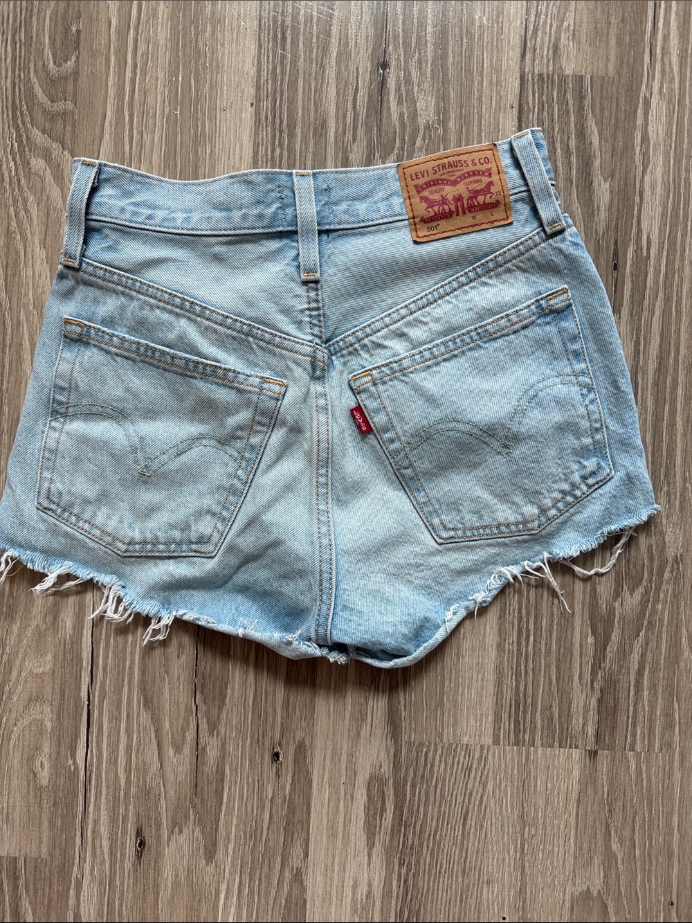 Levi’s Denim 501 Distressed Shorts - Light Wash - image 2